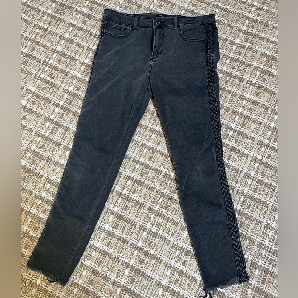 DRIFTWOOD~ (FROM FREE PEOPLE) BLACK JEANS WITH BRAIDED SIDES (30)
